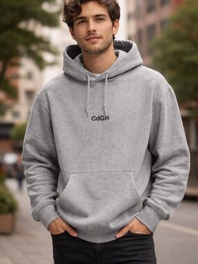 Men's Gray CDG Hoodie Sweatshirt ( Large)